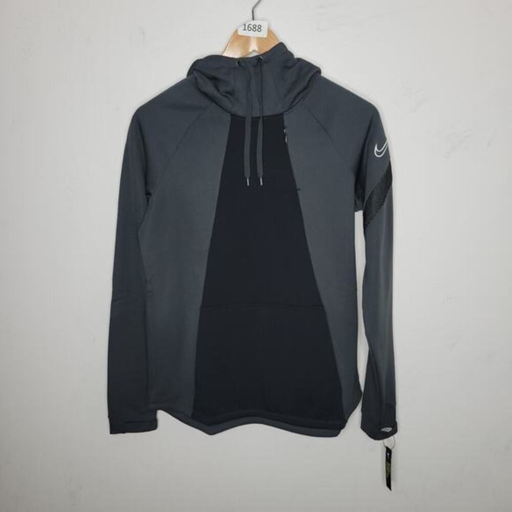 Nike Dry Acadamy Pro Pullover Womens Size Small Black‎ Gray Long Sleeve Hoodie